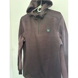 Vortex Burgundy Black Hoodie 1/4 Zip Athleisure Wear Medium Unisex 44x27  Classy
